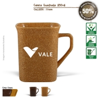 Caneca Quadrada Ecológica 250ml de fibra de coco ou de madeira